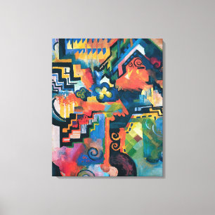 Impressão Em Tela Auguste Macke - Homenagem a Bach Arte Moderna Abst