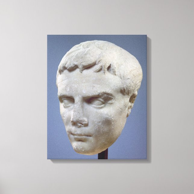 Impressão Em Tela Augustus, cabeça de mármore, c.27-20 a.C. (Frente)