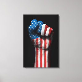 Impressão Em Tela Aumento do Punho Encerrado com Bandeira Americana