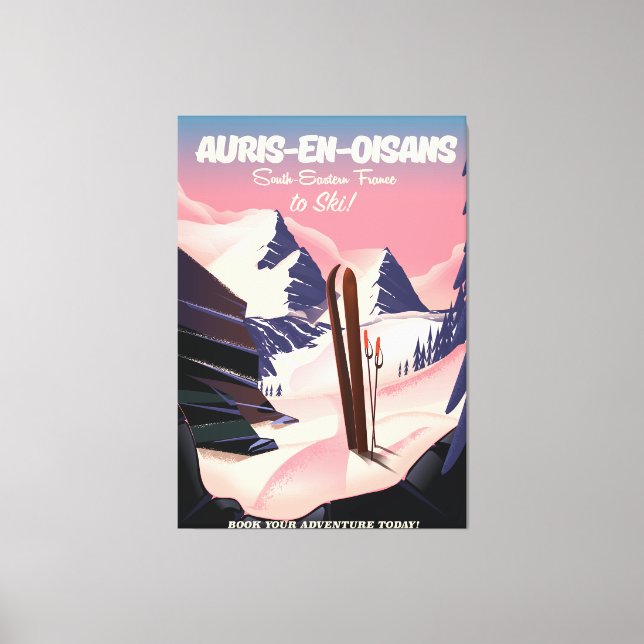 Impressão Em Tela AURIS-EN-OISANS França ski poster (Frente)