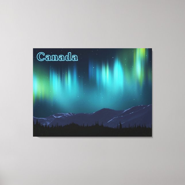 Impressão Em Tela Aurora Borealis - Canadá (Frente)