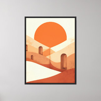 Impressão Em Tela Aurora em Terracota Abstrata