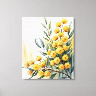 Impressão Em Tela Austrália — Aquarela Acácia Dourada