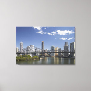 Impressão Em Tela Austrália, Queensland, Brisbane, Story Bridge,