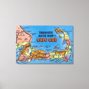Impressão Em Tela Auto mapa detalhado de Cape Cod