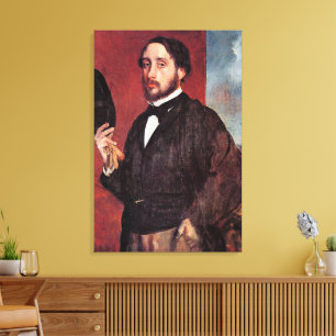 Impressão Em Tela Autorretrato, de Edgar Degas,
