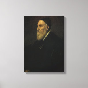 Impressão Em Tela Autorretrato de Titian, Arte Renascentista Vintage