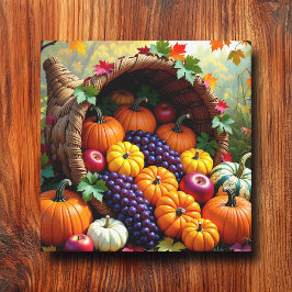 Impressão Em Tela Autumn Harvest and Blessings Cornucopia 