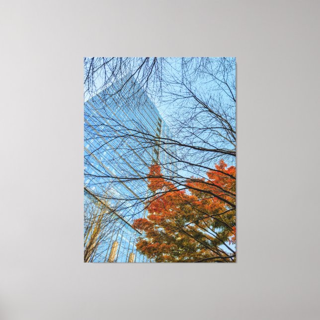 Impressão Em Tela Autumn Leaves e Skyline (Frente)