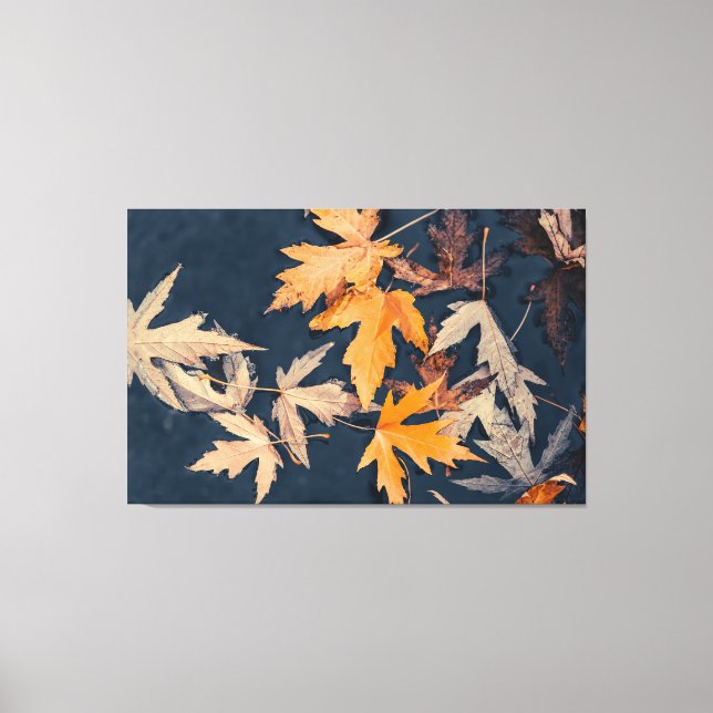 Impressão Em Tela Autumn Leaves na Água (Frente)