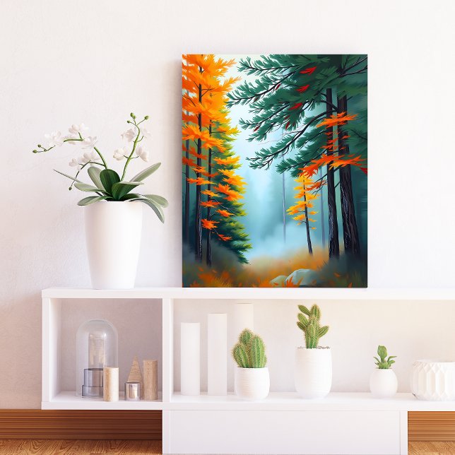 Impressão Em Tela Autumn Pine Mist Wall Art (Criador carregado)