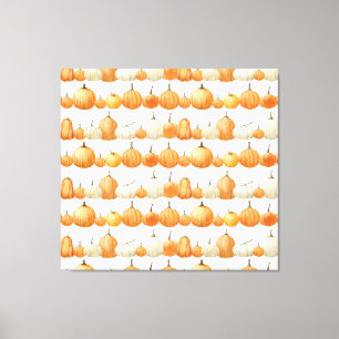 Impressão Em Tela Autumn Pumpkin: Padrão de Ilustração de Aquarelas