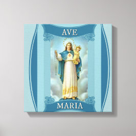 Impressão Em Tela AVE MARIA VIRGIN MARY CRISTO CHILD Rosary