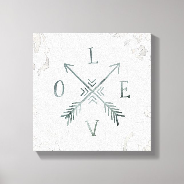 Impressão Em Tela Aventura de Wanderlust de Aquarela III | Amor (Frente)