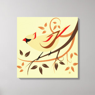 Impressão Em Tela Aves Cardinais nortes