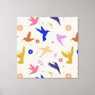 Impressão Em Tela Aves no Ar