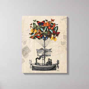 Impressão Em Tela Avião Borboleta