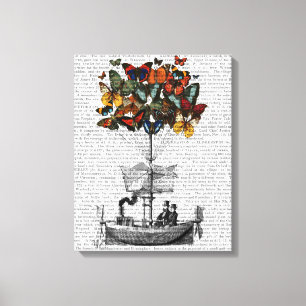 Impressão Em Tela Avião Borboleta