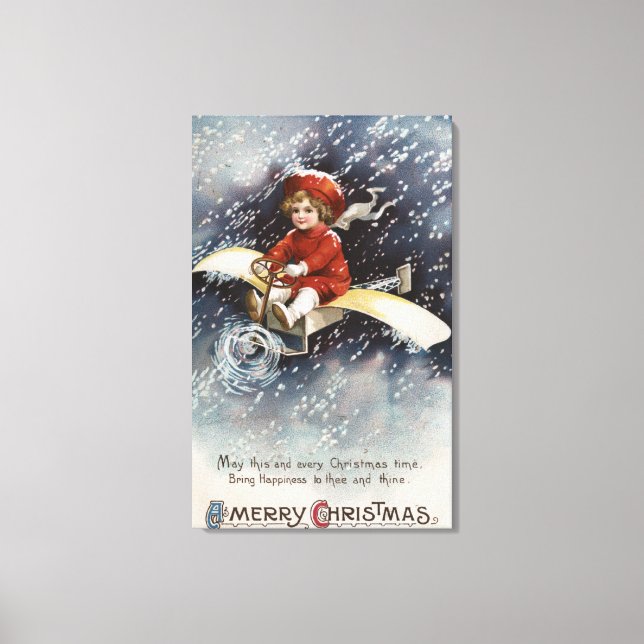 Impressão Em Tela Avião de Marca-Desvio Voador Menino (Frente)