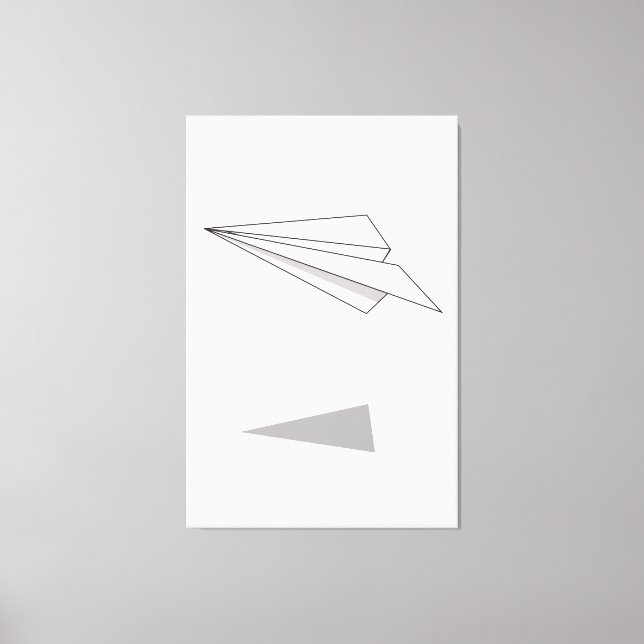 Impressão Em Tela Avião de Papel (Frente)