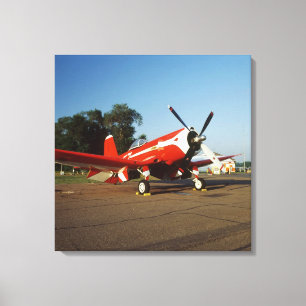 Impressão Em Tela avião F2G-1D Super Corsair em um show aéreo em