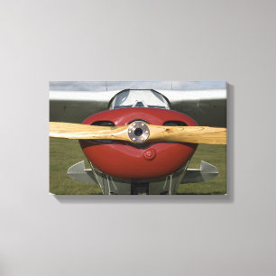 Impressão Em Tela Avião vermelho e hélice de madeira