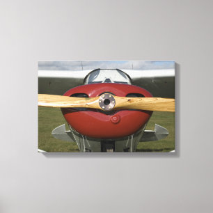 Impressão Em Tela Avião vermelho e hélice de madeira