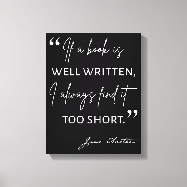 Impressão Em Tela Avid Reader II - Cotação Jane Austen (Frente)