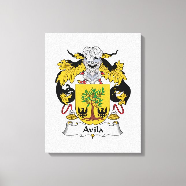 Impressão Em Tela Avila Family Crest (Frente)
