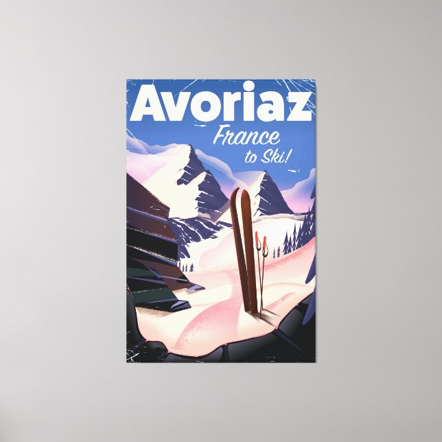 Impressão Em Tela Avoriaz, poster de viagens de Esqui Francês (Frente)