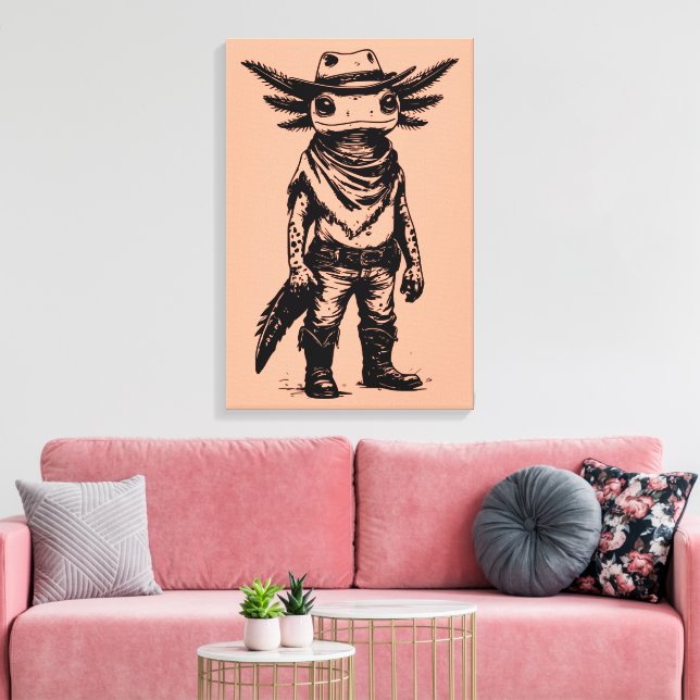 Impressão Em Tela axolotl cowboy (Insitu(Sala de estar))