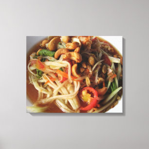 Impressão Em Tela Ayutthaya Spicy Papaya Salad [Som Tam] com Cashew