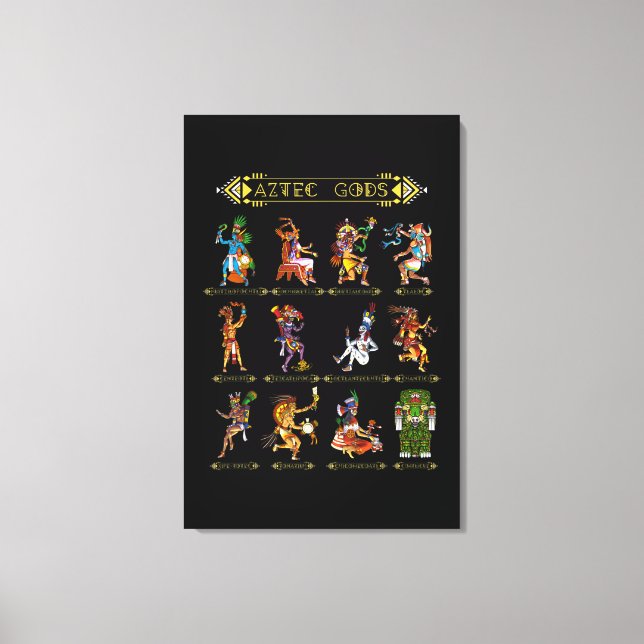 Impressão Em Tela Aztec Mitologia Deuses Antigos Civilizações Maias  (Frente)