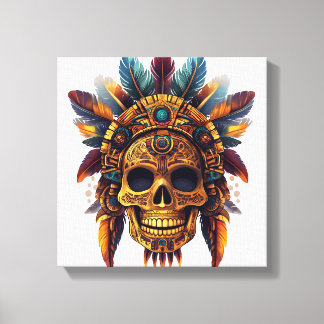 Impressão Em Tela Aztec Skull Relic