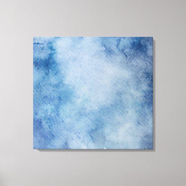 Impressão Em Tela Azul Aquarela (Frente)
