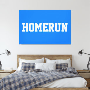 Impressão Em Tela Azul Brilhante Atlético Esportivo Texto HOMERUN Br