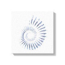 Azul de amonita na tela branca estendida