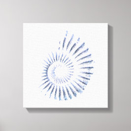 Impressão Em Tela Azul de amonita na tela branca estendida