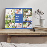 Impressão Em Tela Azul de Colagem de Fotografias do Melhor Pai Ever<br><div class="desc">Crie a sua canvas de colagem de fotos única para o Melhor Pai de sempre. O modelo está pronto para adicionar 7 das suas fotos favoritas e você também pode editar "pai", se desejar. (Por exemplo, papa, avô, tio, irmão, etc.). Adicione suas fotos, trabalhando no sentido horário a partir do...</div>