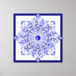 Impressão Em Tela Azul de rendas cerâmicas de Grécia