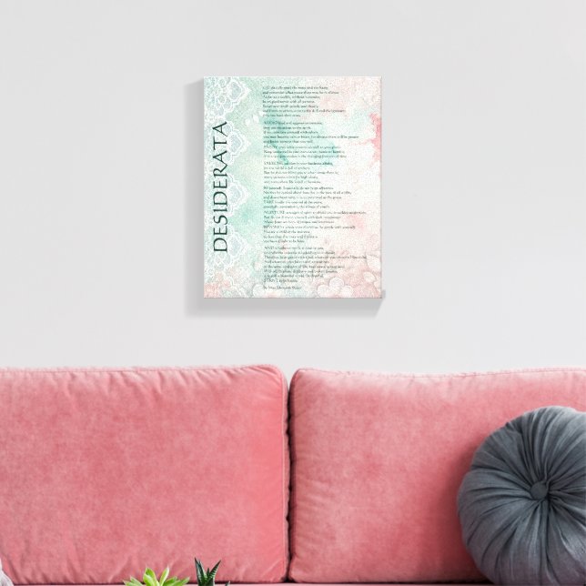 Impressão Em Tela Azul e Rosa Floral e Renda (Insitu(Sala de estar))