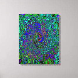 Impressão Em Tela Azul Marmoreado e Abstrato Aquamarino