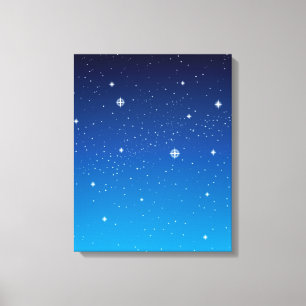 Impressão Em Tela Azul profundo céu noturno estrelado