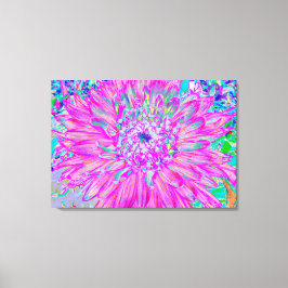Impressão Em Tela Azul rosa legal e Artsy Roxo Dahlia Bloom