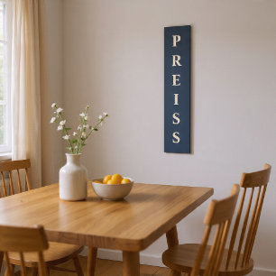 Impressão Em Tela Azul/Vanilla Primeiro/Família/Sobrenome