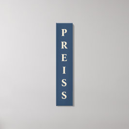 Impressão Em Tela Azul/Vanilla Primeiro/Família/Sobrenome