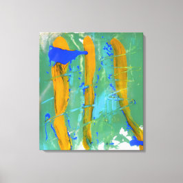 Impressão Em Tela Azul, Verde e Amarelo (Estudo de Cor) #1