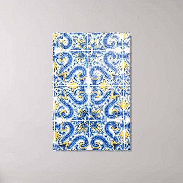 Impressão Em Tela Azulejo azul e amarelo, Portugal (Frente)