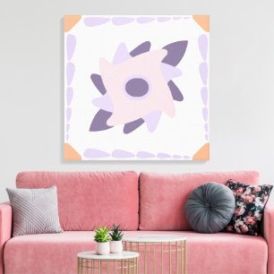 Impressão Em Tela Azulejo decorativo colorido roxo pastel