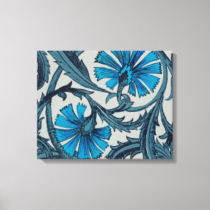 Impressão Em Tela Azulejo Decorativo de Arte Floral Antiga Azul Vint